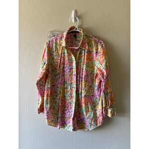 Lauren Ralph Lauren Women's Floral Print Long Sleeve Button Up Shirt Size L